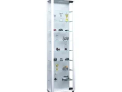 ebuy24 Edana Maxi Vitrinenschrank 1 Glastür Glasvitrine mit 8 Glasböden Weiß* Vitrinen