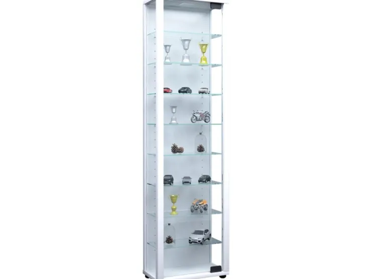 ebuy24 Edana Maxi Vitrinenschrank 1 Glastür Glasvitrine mit 8 Glasböden Weiß* Vitrinen