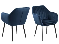 ebuy24 Emil Esszimmerstuhl Dunkelblau Metall Schwarz* Stühle