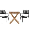 ebuy24 Ghana Gartenset Tisch 2 Stühle Natur Schwarz* Stühle