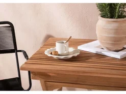 ebuy24 Ghana Gartenset Tisch 2 Stühle Natur Schwarz* Stühle