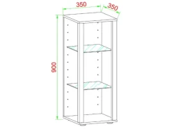 ebuy24 GlasolM Vitrinenschrank 3 Ablagen Weiß