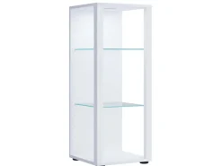 ebuy24 GlasolM Vitrinenschrank 3 Ablagen Weiß