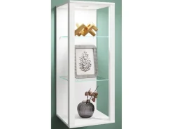ebuy24 GlasolMW Vitrinenschrank Wandhängend Weiß* Vitrinen