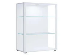 ebuy24 GlasolXL Vitrinenschrank 3 Ablagen Weiß* Vitrinen