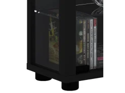 ebuy24 Lumo Maxi Vitrinenschrank mit LED-Licht 8 Glasböden Schwarz