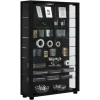 ebuy24 Lumo Mini Vitrinenschrank mit LED-Licht 8 Glasböden Schwarz
