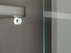 ebuy24 Luzerna Vitrinenschrank mit 3+2 Türen und 3 Schubladen Grau Braun* Vitrinen