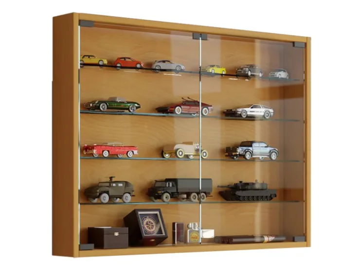 ebuy24 Mandosa L Vitrinenschrank an der Wand Montierte 2 Glastüren Buche Dekor