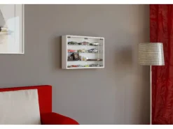 ebuy24 Mandosa M Vitrinenschrank an der Wand Montierte 2 Glastüren Weiß* Vitrinen