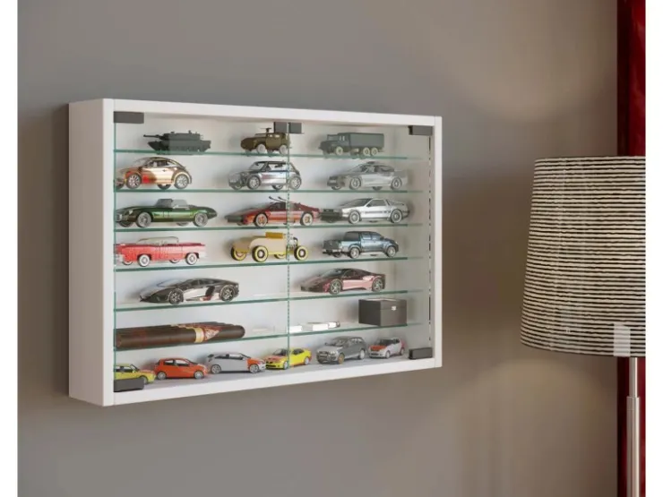ebuy24 MandosaXL Glasvitrinen Wandhängend 2 Glastüren Weiß