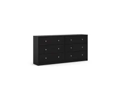 ebuy24 Maria Kommode Breit mit 6 Schubladen Schwarz