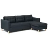 ebuy24 Marino Sofa BA4 Chaiselongue Rechts oder Links Gewendet in Velour Schwarz* Sofas