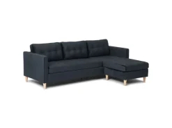 ebuy24 Marino Sofa BA4 Chaiselongue Rechts oder Links Gewendet in Velour Schwarz* Sofas