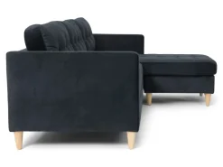 ebuy24 Marino Sofa BA4 Chaiselongue Rechts oder Links Gewendet in Velour Schwarz* Sofas