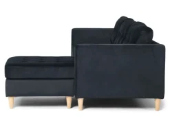 ebuy24 Marino Sofa BA4 Chaiselongue Rechts oder Links Gewendet in Velour Schwarz* Sofas
