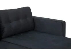 ebuy24 Marino Sofa BA4 Chaiselongue Rechts oder Links Gewendet in Velour Schwarz* Sofas