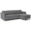 ebuy24 Marino Sofa Chaiselongue Rechts oder Links Gewendet in Samt Grau* Sofas