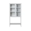ebuy24 Misha Vitrinenschrank 2 Türen 4 Ablagen Weiss