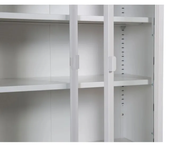 ebuy24 Misha Vitrinenschrank 2 Türen 4 Ablagen Weiss