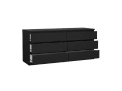 ebuy24 Naia Kommode 6 Schubladen Matt Schwarz