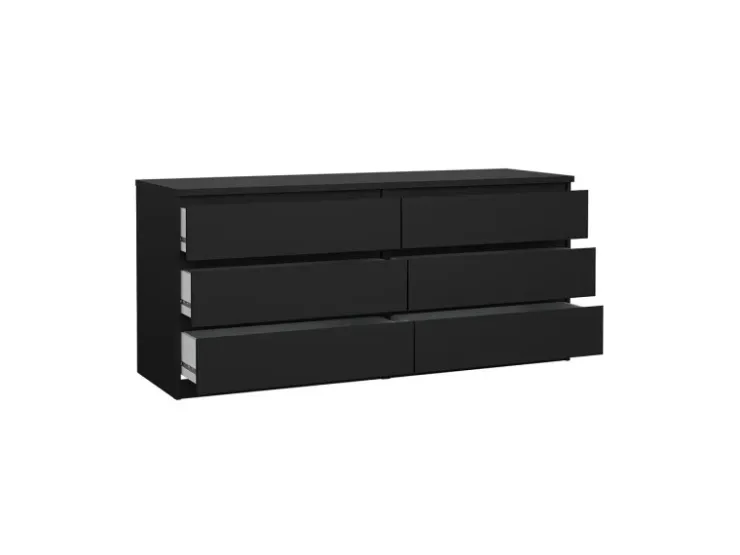 ebuy24 Naia Kommode 6 Schubladen Matt Schwarz