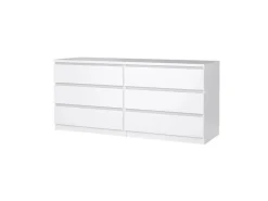 ebuy24 Naia Kommode 6 Schubladen Weiß Hochglanz* Bettwäsche