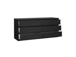 ebuy24 Naia Kommode 6 Schubladen Schwarze Struktur