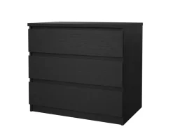 ebuy24 Naia Kommode 3 Schubladen Schwarze Struktur* Kommode