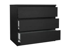 ebuy24 Naia Kommode 3 Schubladen Schwarze Struktur* Kommode