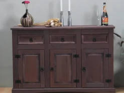 ebuy24 New Mexico Sideboard mit 7 Schubladen und 3 Türen Gelaugt Gewachst* Möbelserien