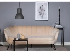 ebuy24 Nice Sofa 3 Personen Velour Beige* Sofas