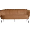 ebuy24 Nice Sofa 3 Personen Velour Cognac Farben