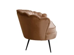 ebuy24 Nice Sofa 3 Personen Velour Cognac Farben