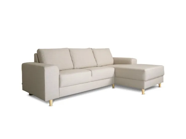 ebuy24 Nordic Sofa mit Chaiselong Rechts Gewendet Hell Beige* Sofas