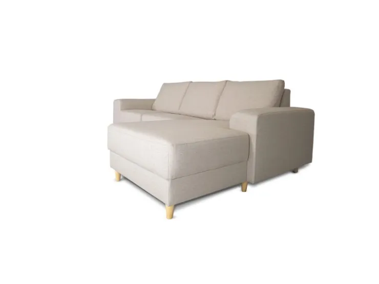 ebuy24 Nordic Sofa mit Chaiselong Rechts Gewendet Hell Beige* Sofas