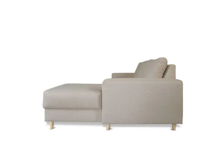 ebuy24 Nordic Sofa mit Chaiselong Rechts Gewendet Hell Beige* Sofas