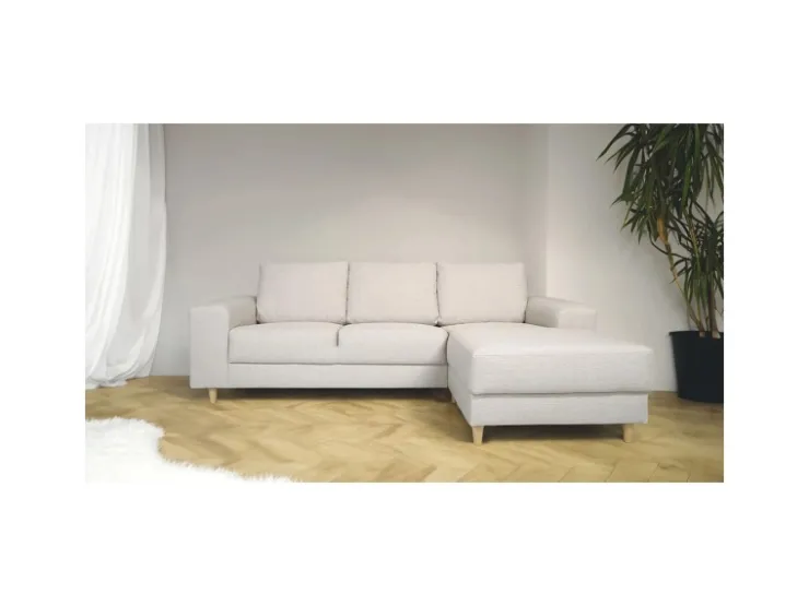 ebuy24 Nordic Sofa mit Chaiselong Rechts Gewendet Hell Beige* Sofas