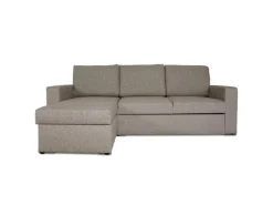 ebuy24 Odin Schlafsofa Ecksofa mit Aufbewahrung Rechts oder Links Gewendet Grau Sandfarben