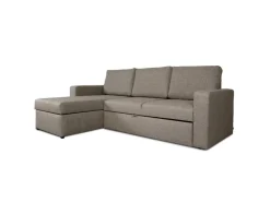 ebuy24 Odin Schlafsofa Ecksofa mit Aufbewahrung Rechts oder Links Gewendet Grau Sandfarben