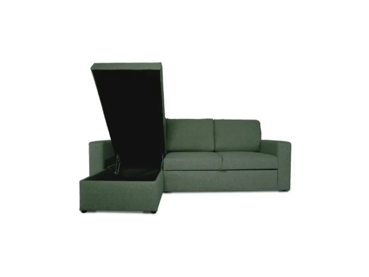 ebuy24 Odin Schlafsofa Ecksofa mit Aufbewahrung Rechts oder Links Gewendet Grün* Aufbewahrung