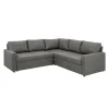 ebuy24 Sacramento Ecksofa Versteckte Aufbewahrung und Ausziehbares Bett HellGrau* Sofas|Aufbewahrung