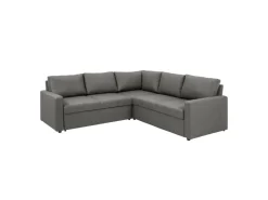 ebuy24 Sacramento Ecksofa Versteckte Aufbewahrung und Ausziehbares Bett HellGrau* Sofas|Aufbewahrung