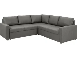 ebuy24 Sacramento Ecksofa Versteckte Aufbewahrung und Ausziehbares Bett HellGrau* Sofas|Aufbewahrung