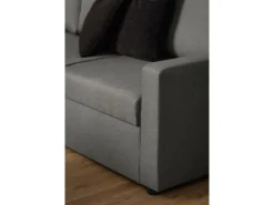 ebuy24 Sacramento Ecksofa Versteckte Aufbewahrung und Ausziehbares Bett HellGrau* Sofas|Aufbewahrung
