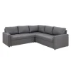 ebuy24 Sacramento Ecksofa Versteckte Aufbewahrung und Ausziehbares Bett Grau* Sofas