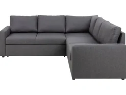 ebuy24 Sacramento Ecksofa Versteckte Aufbewahrung und Ausziehbares Bett Grau* Sofas