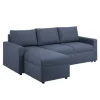 ebuy24 Sander Schlafsofa mit Ottomane Aufbewahrung und Auszug Blau* Aufbewahrung
