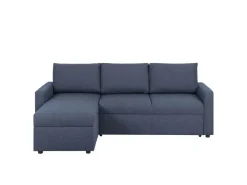 ebuy24 Sander Schlafsofa mit Ottomane Aufbewahrung und Auszug Blau* Aufbewahrung