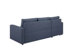 ebuy24 Sander Schlafsofa mit Ottomane Aufbewahrung und Auszug Blau* Aufbewahrung